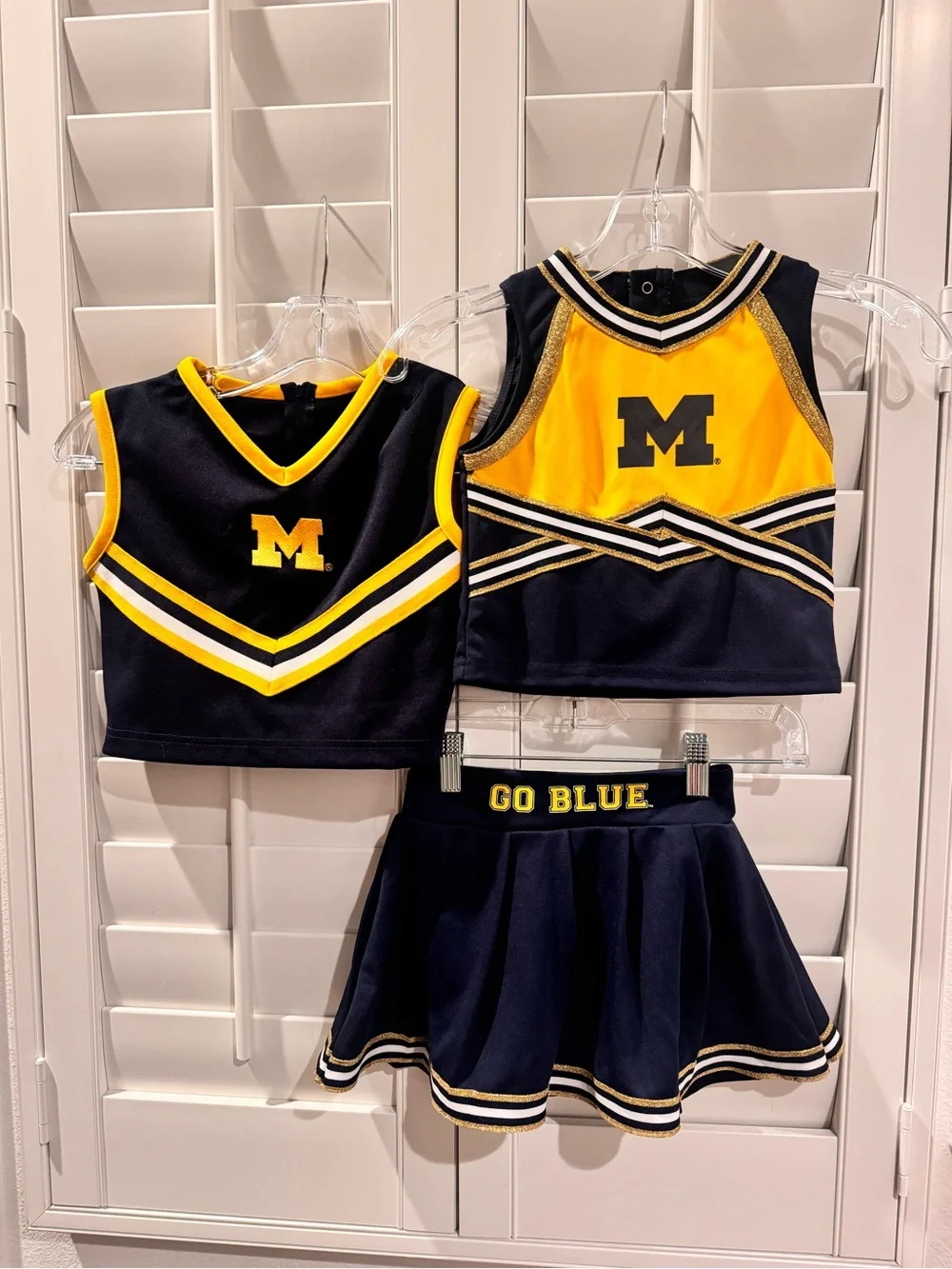 Girls Navy & Yellow Collegiate Cheer Matching Tank Top and Skirt Set